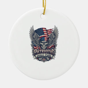 Patriotic Bandanna Rocker Old Glory Music Rock Met Ceramic Tree Decoration
