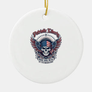 Patriotic Bandanna Rocker Old Glory Music Rock Met Ceramic Tree Decoration
