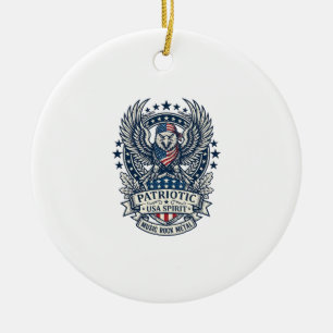 Patriotic Bandanna Rocker Old Glory Music Rock Met Ceramic Tree Decoration