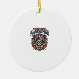 Patriotic Bandanna Rocker Old Glory Music Rock Met Ceramic Tree Decoration