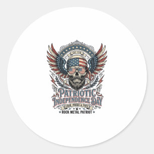 Patriotic Bandanna Rocker Old Glory Music Rock Met Classic Round Sticker