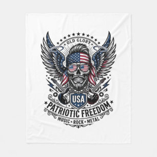 Patriotic Bandanna Rocker Old Glory Music Rock Met Fleece Blanket