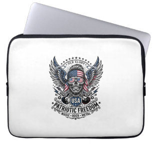 Patriotic Bandanna Rocker Old Glory Music Rock Met Laptop Sleeve