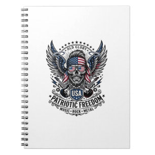 Patriotic Bandanna Rocker Old Glory Music Rock Met Notebook