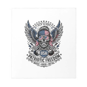 Patriotic Bandanna Rocker Old Glory Music Rock Met Notepad
