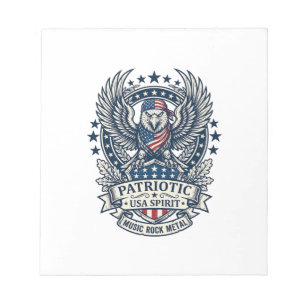 Patriotic Bandanna Rocker Old Glory Music Rock Met Notepad
