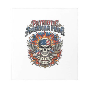 Patriotic Bandanna Rocker Old Glory Music Rock Met Notepad