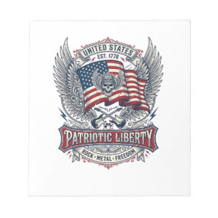 Patriotic Bandanna Rocker Old Glory Music Rock Met Notepad