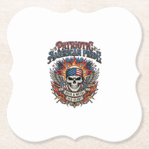 Patriotic Bandanna Rocker Old Glory Music Rock Met Paper Coaster