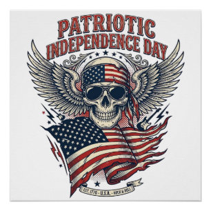 Patriotic Bandanna Rocker Old Glory Music Rock Met Poster