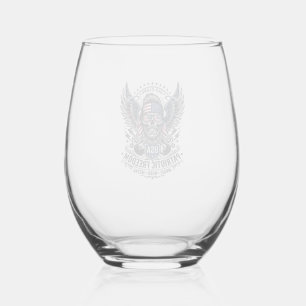 Patriotic Bandanna Rocker Old Glory Music Rock Met Stemless Wine Glass