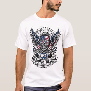 Patriotic Bandanna Rocker Old Glory Music Rock Met T-Shirt