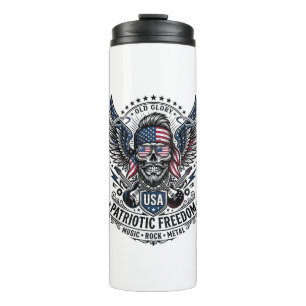 Patriotic Bandanna Rocker Old Glory Music Rock Met Thermal Tumbler