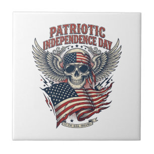Patriotic Bandanna Rocker Old Glory Music Rock Met Tile