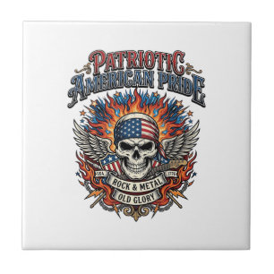 Patriotic Bandanna Rocker Old Glory Music Rock Met Tile