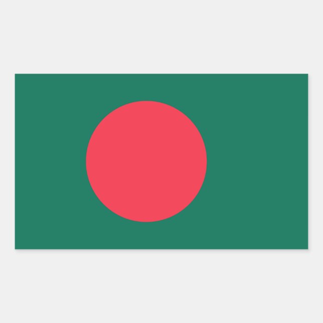 Patriotic Bangladeshi Flag Rectangular Sticker (Front)