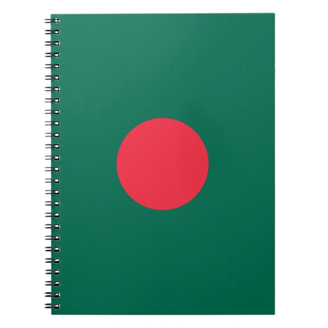 Patriotic Bangladeshi Flag Spiral Notebook (Front)