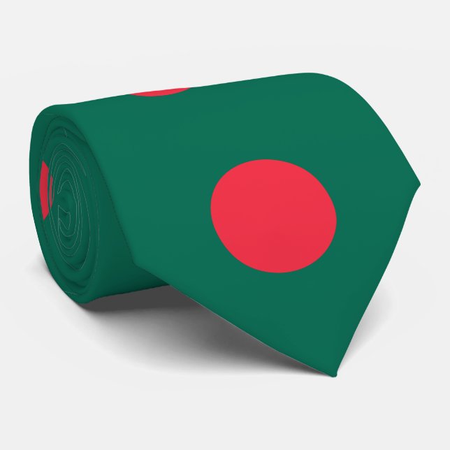 Patriotic Bangladeshi Flag Tie (Rolled)