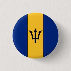 Patriotic Barbados Flag 3 Cm Round Badge