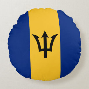 Patriotic Barbados Flag Round Cushion