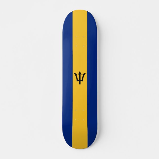 Patriotic Barbados Flag Skateboard (Front)