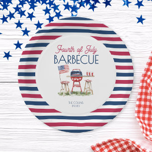 Patriotic Barbecue Flag 4th of July Summer Party Paper Plate