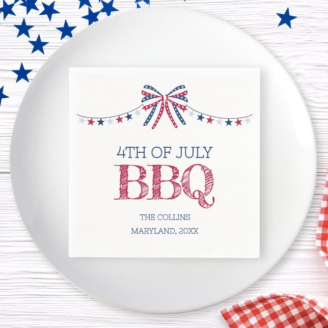 Patriotic Barbeque 4th of July BBQ Summer Party Napkin (Patriotic Barbeque 4th of July BBQ Summer Party Napkins)