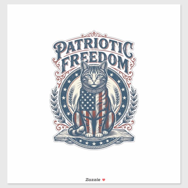 Patriotic Barn Cat Vector Graphic Tee_1 (Sheet)
