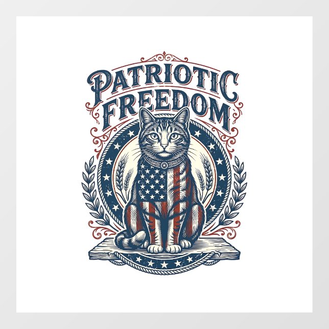 Patriotic Barn Cat Vector Graphic Tee_1 (Sheet)