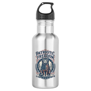 Patriotic Barn Cat Vector Graphic Tee_1 532 Ml Water Bottle