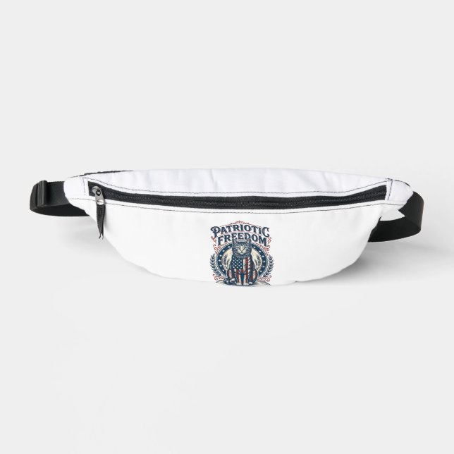 Patriotic Barn Cat Vector Graphic Tee_1 Bum Bags (Front)