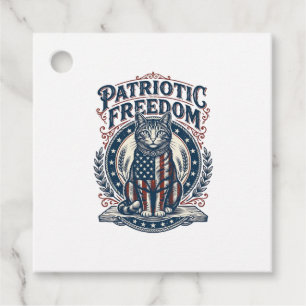 Patriotic Barn Cat Vector Graphic Tee_1 Favour Tags