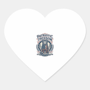 Patriotic Barn Cat Vector Graphic Tee_1 Heart Sticker