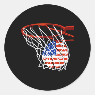 Patriotic Basball 4th Of July Usa Flag Sports Classic Round Sticker