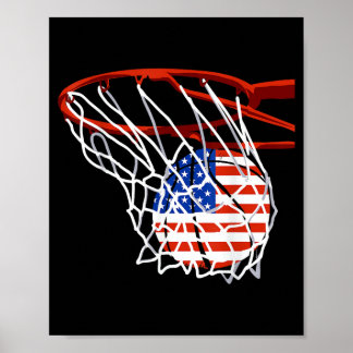 Patriotic Basball 4th Of July Usa Flag Sports Poster