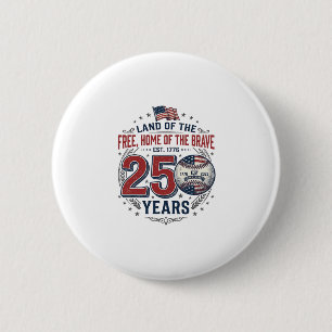 Patriotic Baseball 250 Years Vintage Shirt Design_ 6 Cm Round Badge