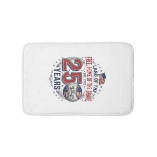 Patriotic Baseball 250 Years Vintage Shirt Design_ Bath Mat