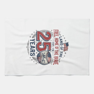 Patriotic Baseball 250 Years Vintage Shirt Design_ Tea Towel