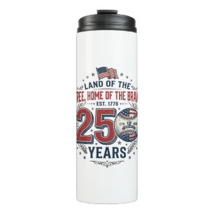 Patriotic Baseball 250 Years Vintage Shirt Design_ Thermal Tumbler