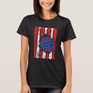 Patriotic Baseball 4th of July Men USA American F T-Shirt