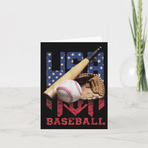Patriotic Baseball 4th Of July Men Usa American Fl Card