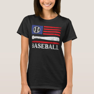 Patriotic Baseball 4th Of July US Flag Baseball Fa T-Shirt