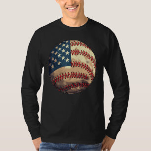 Patriotic Baseball 4th Of July USA American Flag T-Shirt