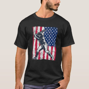 Patriotic Baseball American Flag 4th of July Funny T-Shirt