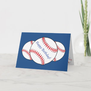 Patriotic Baseball Birthday Card