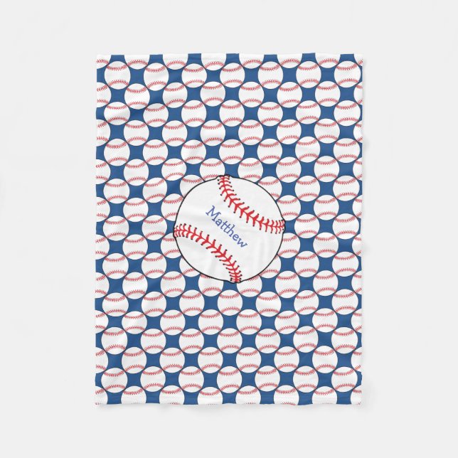 Patriotic Baseball Fleece Blanket (Front)