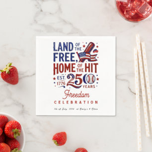 Patriotic Baseball July 2026 America 250 Napkin