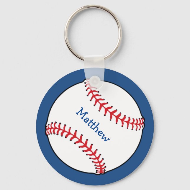 Patriotic Baseball Keychain (Front)