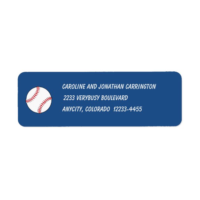 Patriotic Baseball Return Address Label (Front)