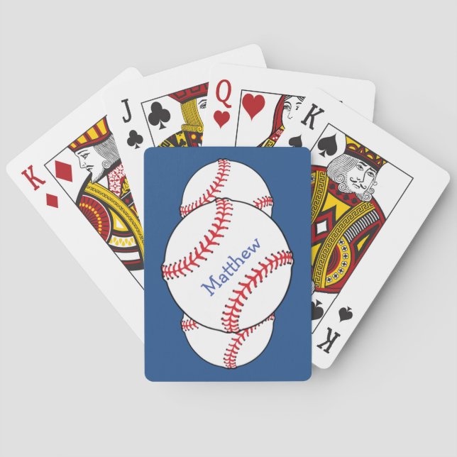 Patriotic Baseball Sports Playing Cards (Back)